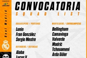 STAR SPORTS下载-皇马vs瓦伦西亚名单：卢宁、贝林厄姆、姆巴佩、维尼修斯在列